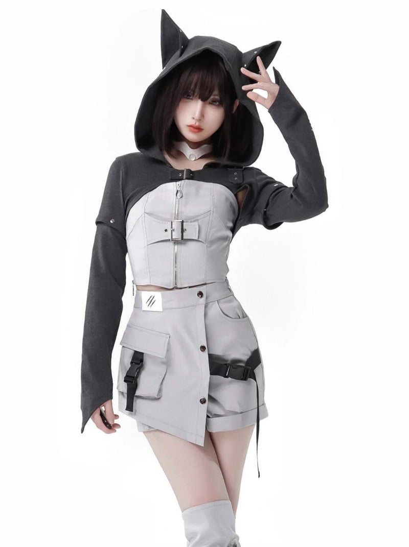 Camouflage Wolf Original Design Hoodie Detachable Sleeve Suit