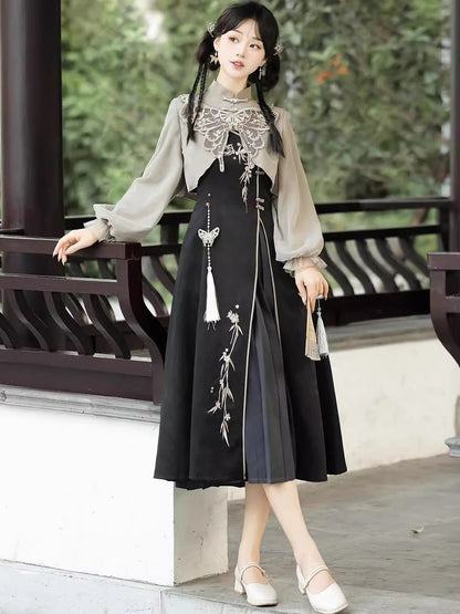 Butterfly Ember Hanfu Dress Set