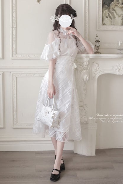 [pre-order] White Clear Top + Long Skirt + Ribbon