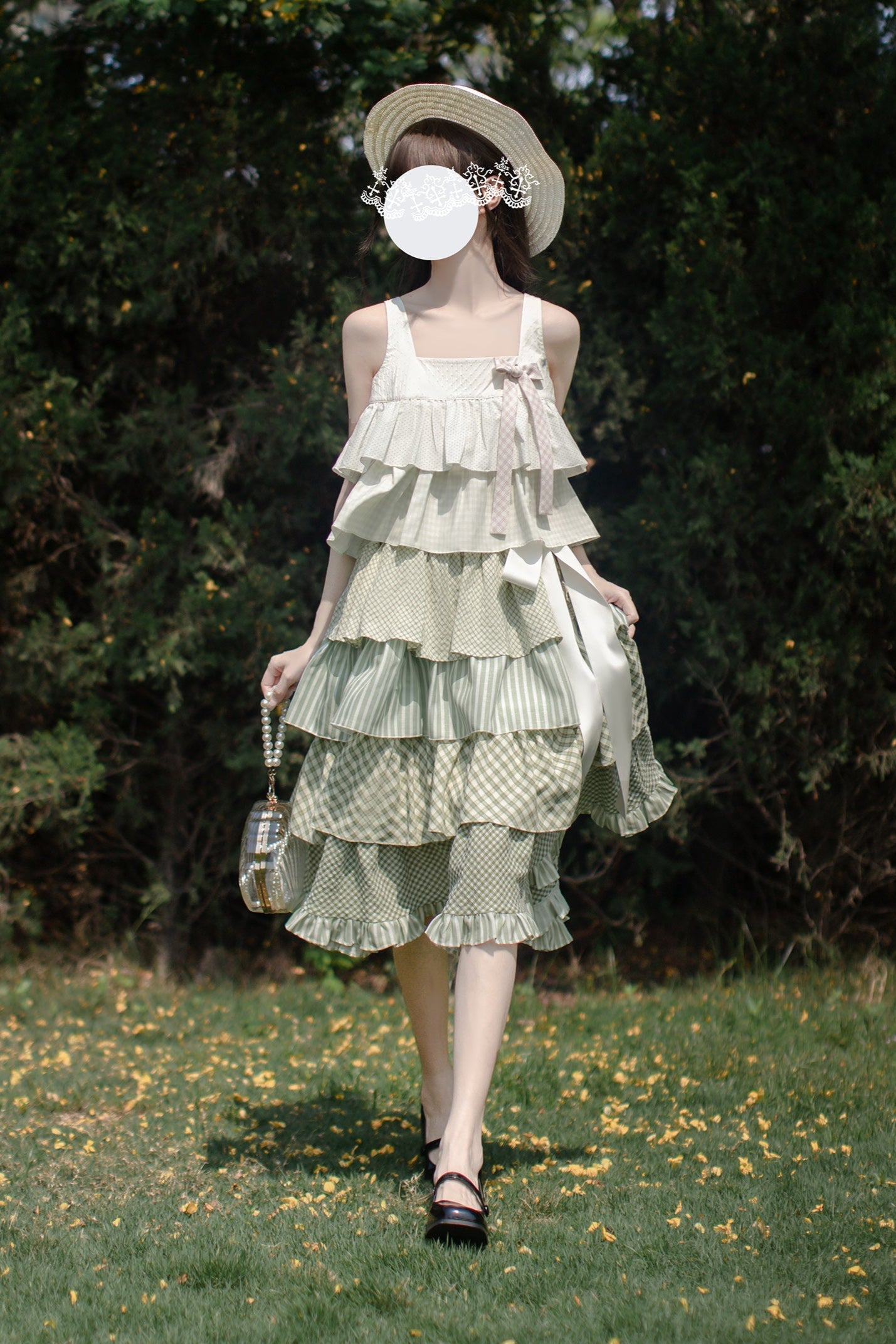 [pre-order] Tiered Ruffled Sleeveless Dress + Ribbon