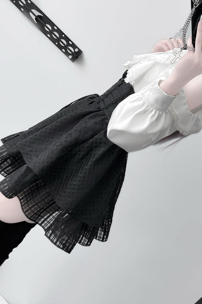 Off Shoulder Sweet Ribbon Top + Flare Skirt