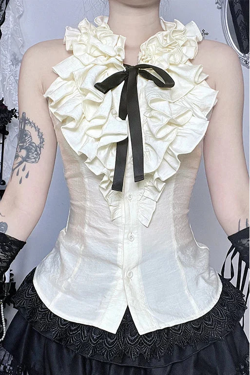 Ruffled Palace Lace Sleeveless Top