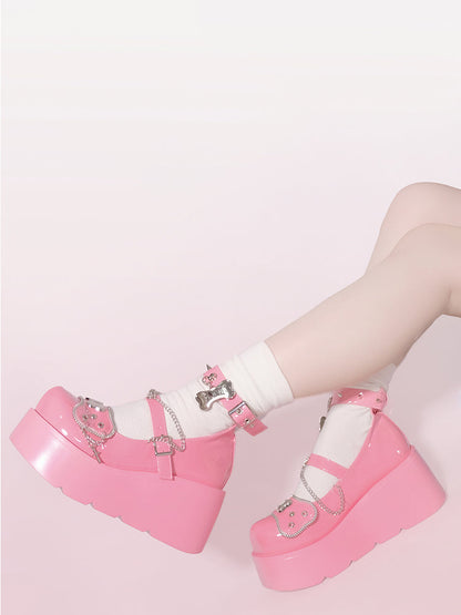 Punk Rivet Bone Millennium Platform Shoes