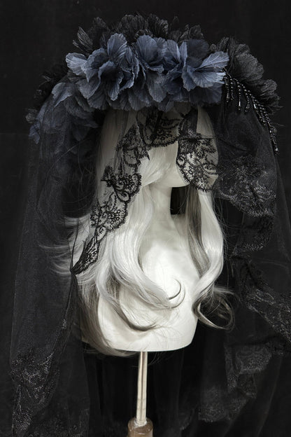 Sheer Dark Lace Gothic Hat