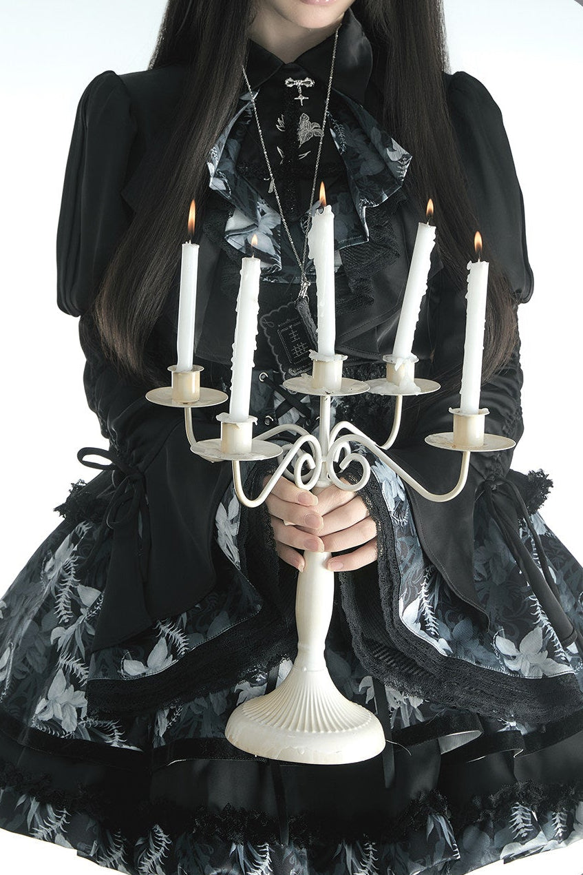 [pre-order Deadline: May 13] Bone Iris Gothic Black Ruffle Shirt + Corset Skirt + Accessories