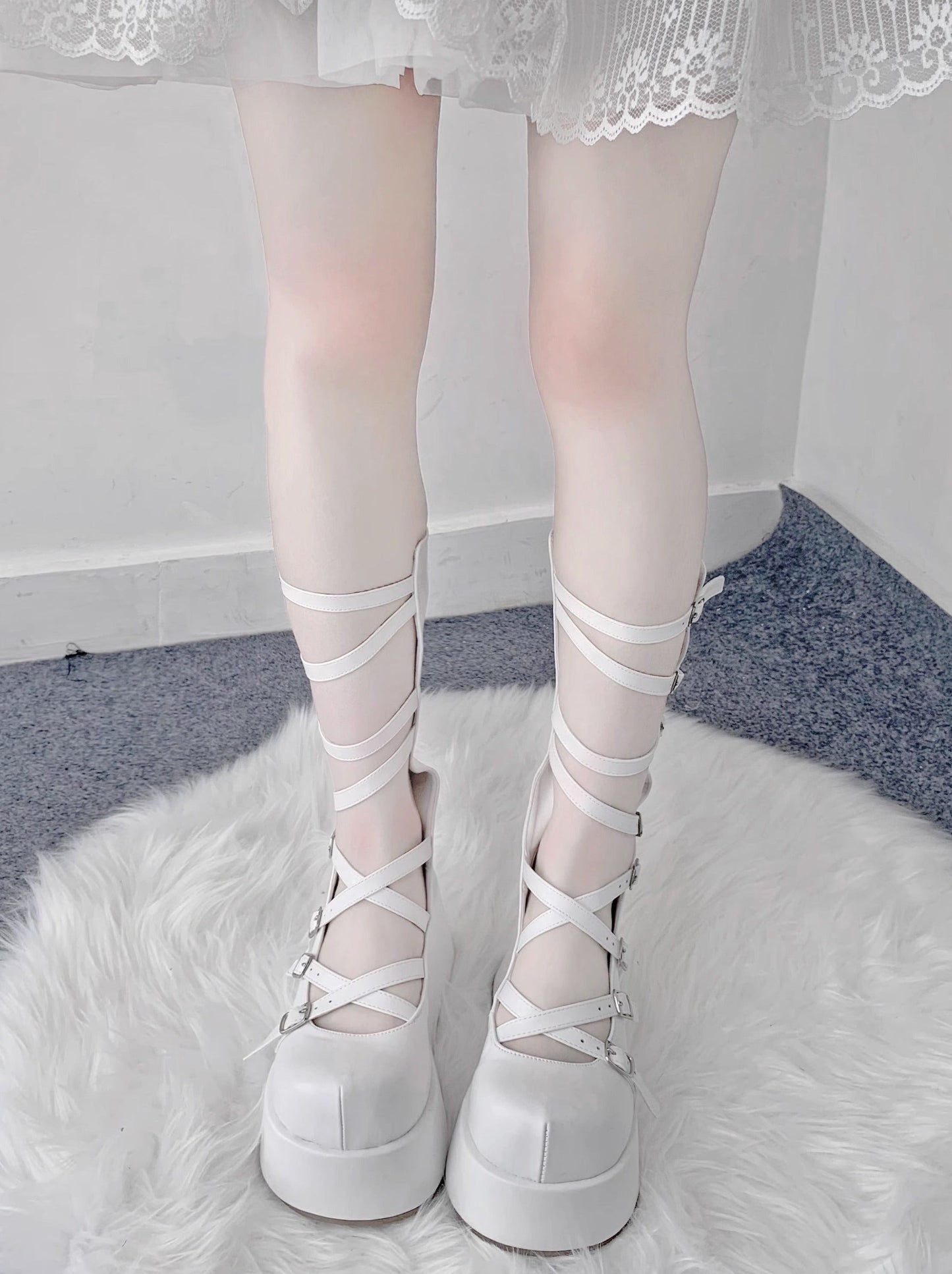 Roman Strap Punk Subculture Y2k Platform Shoes