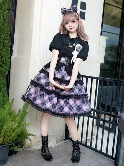 Ruffle Shirt + Plaid Idol Dress