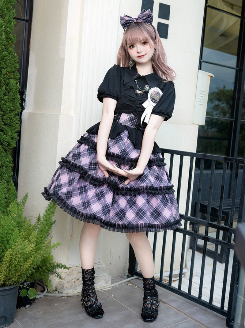 Ruffle Shirt + Plaid Idol Dress