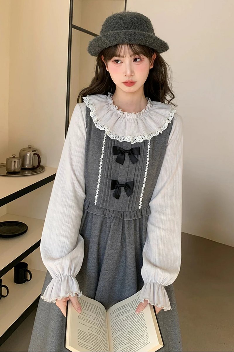 Frill Collar Retro Sweet Top