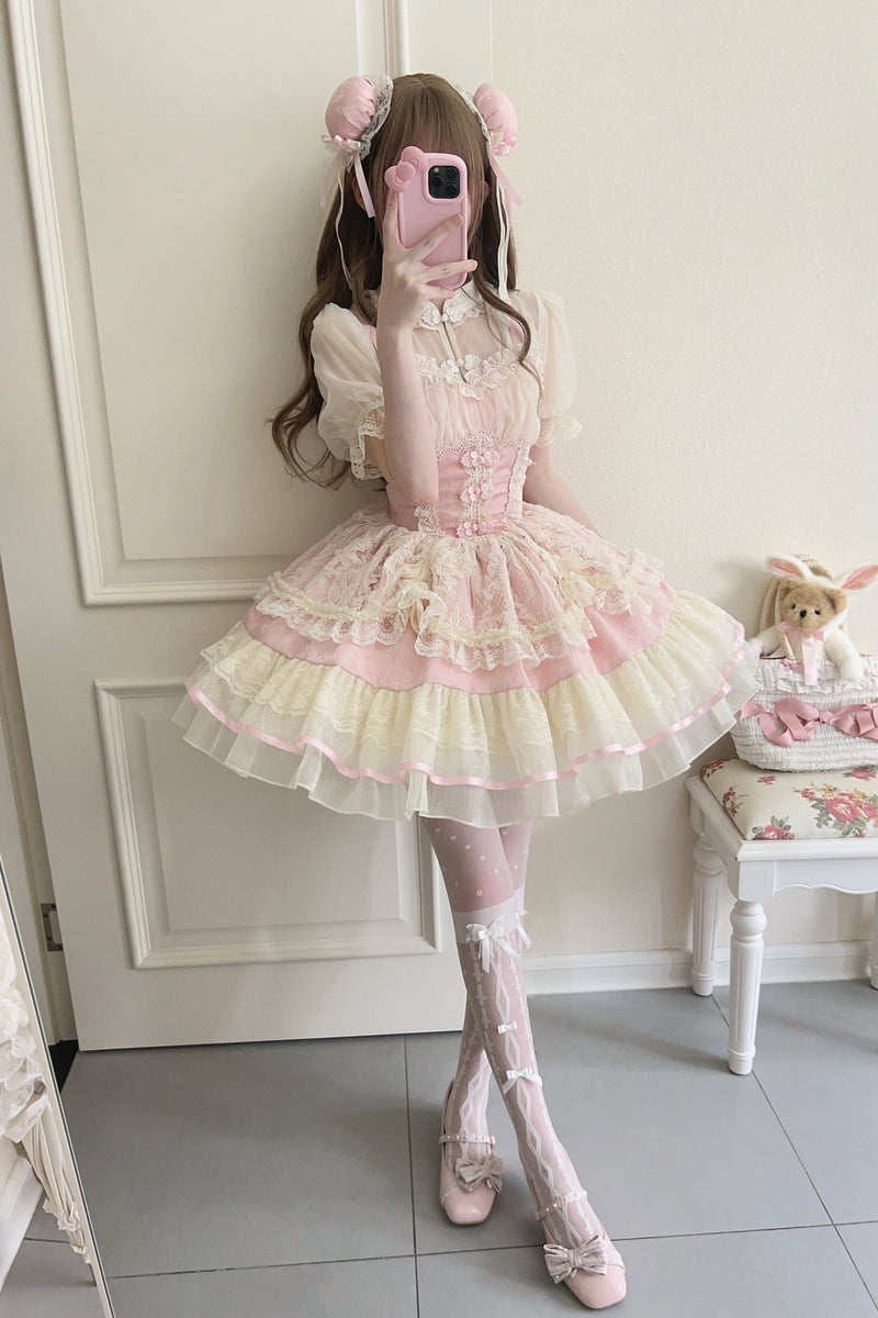Sweet Girly Ballet Style Lolita Suspender Jsk Dress