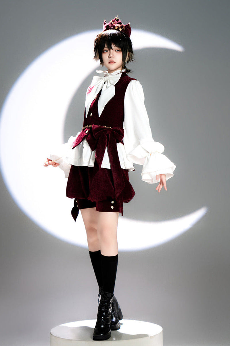 Hunting Rabbit Retro Red Bunny Ear Jacket + Vest + Shorts