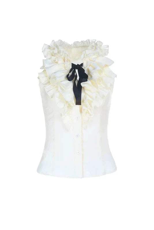 Ruffled Palace Lace Sleeveless Top
