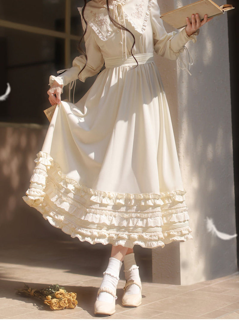 French Romantic Embroidery Dress + Waist Ribbon [pre-order]