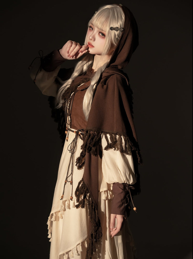Exotic Style Dress + Vest + Cape