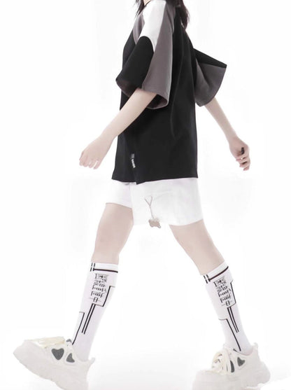 Circulating Star Black Gray Raglan Sporty T-shirt + Pants