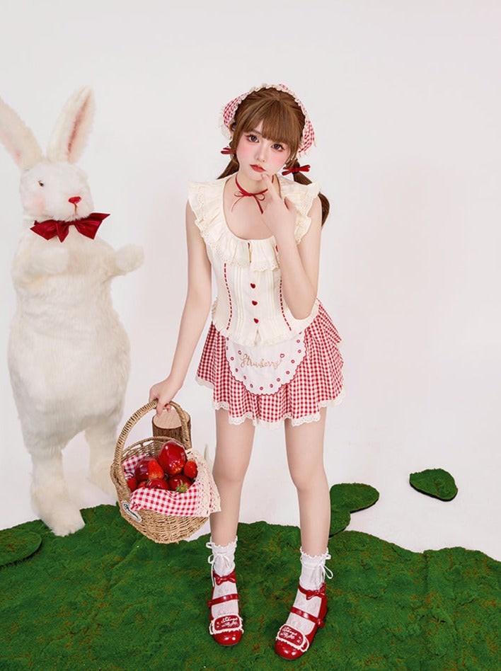 Sweet Girly Shirt + Camisole + Skirt