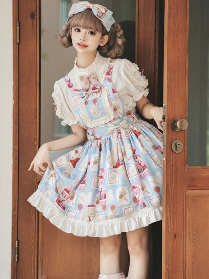 Lace-up Lolita Blouse + Suspender Lolita Dress