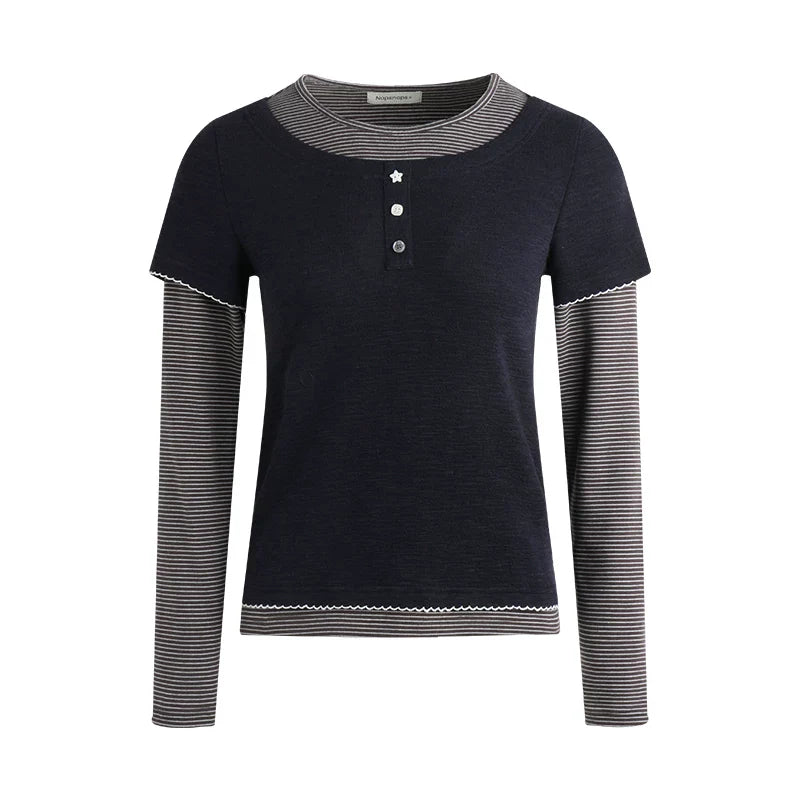 Contrast Color Layered Top