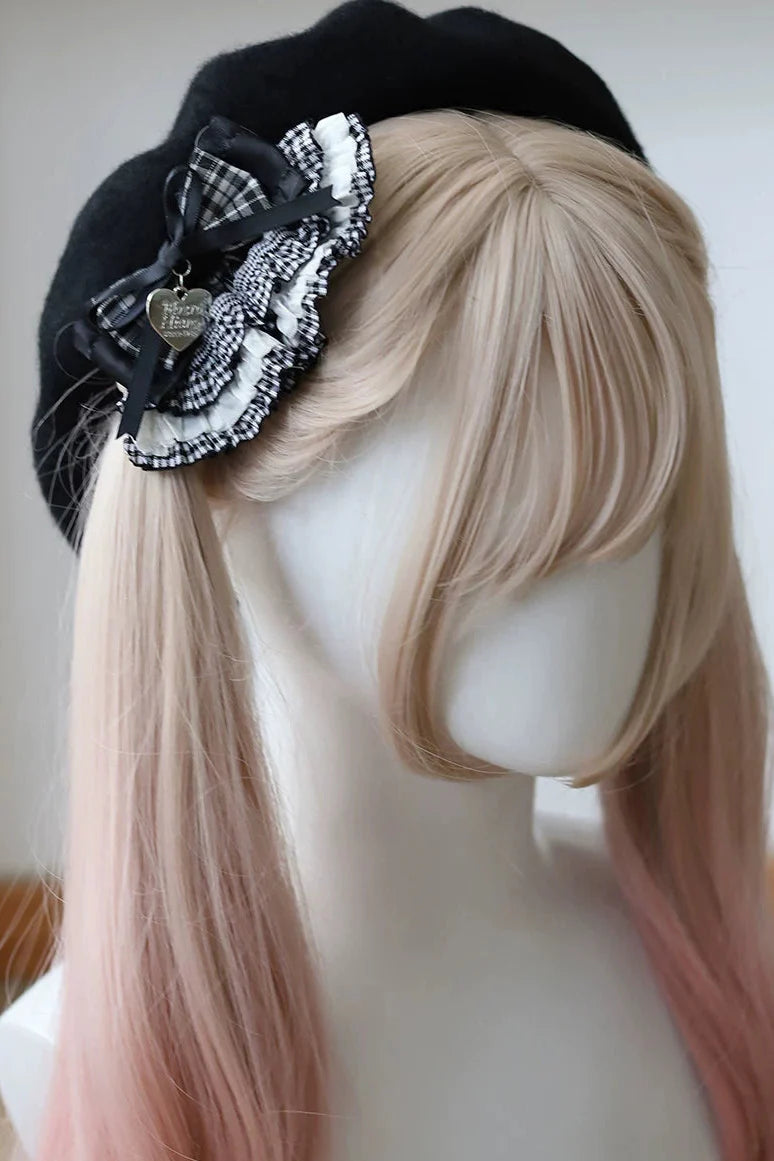 Dark Beret + Ribbon