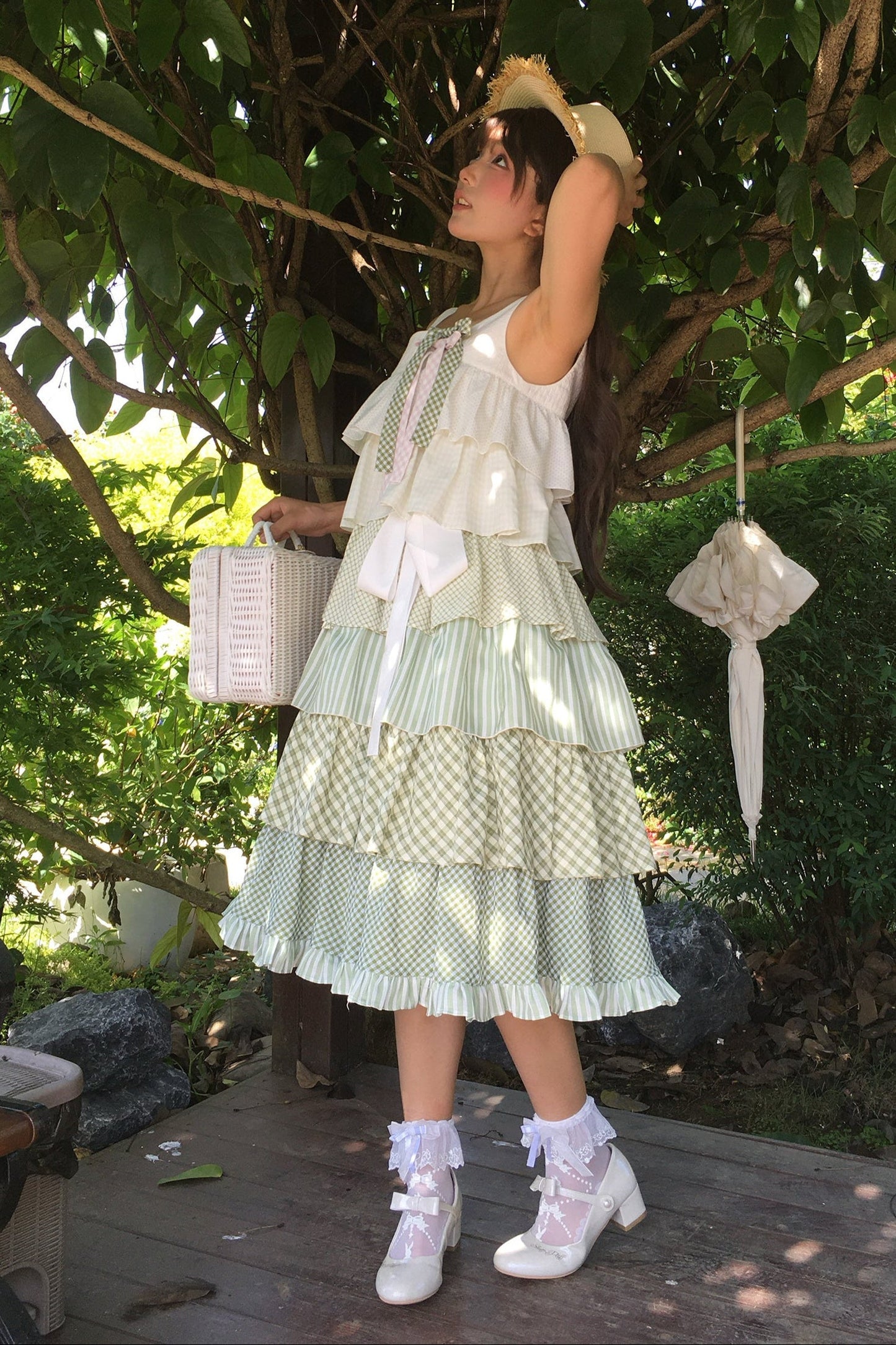 [pre-order] Tiered Ruffled Sleeveless Dress + Ribbon
