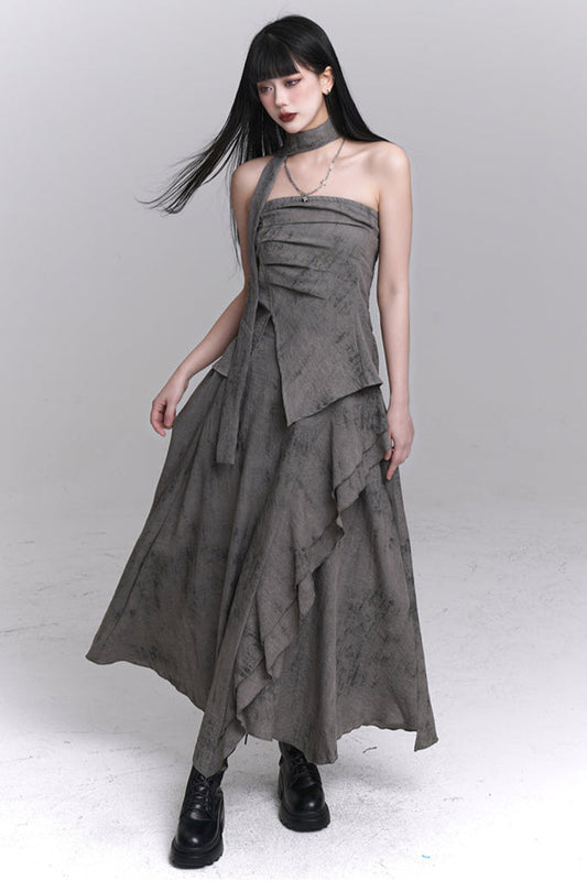 Ash Mode Tube Top + Long Skirt