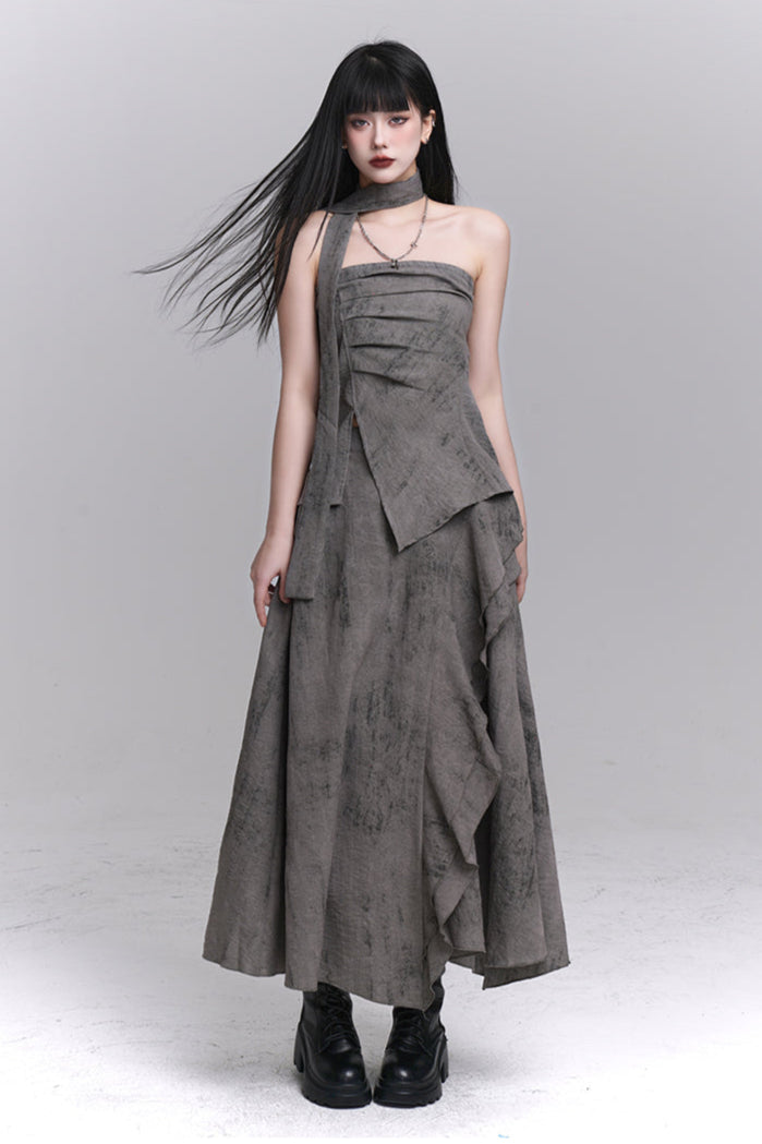 Ash Mode Tube Top + Long Skirt
