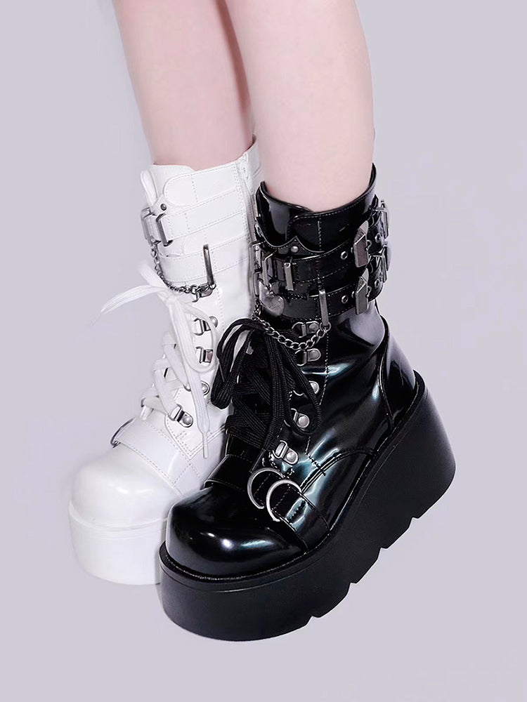 Subculture Night Short Boots Round Toe Muffin Boots
