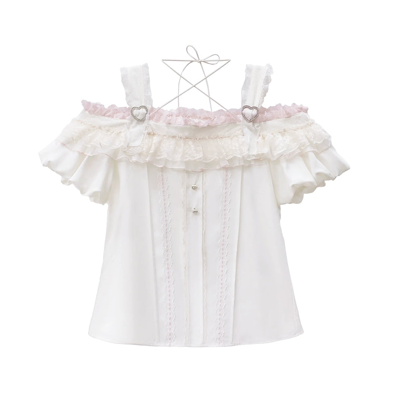 [pre-order] Mass Production Off-shoulder Top + High Waist Skirt