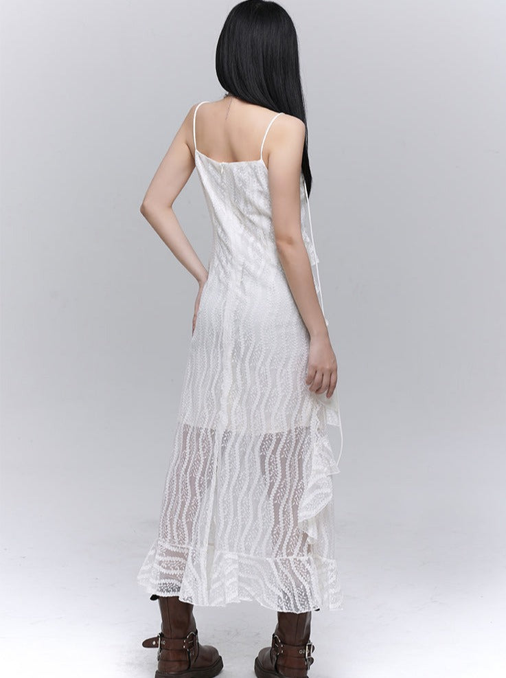 Girl Lace Suspender Dress + Flower Accessories
