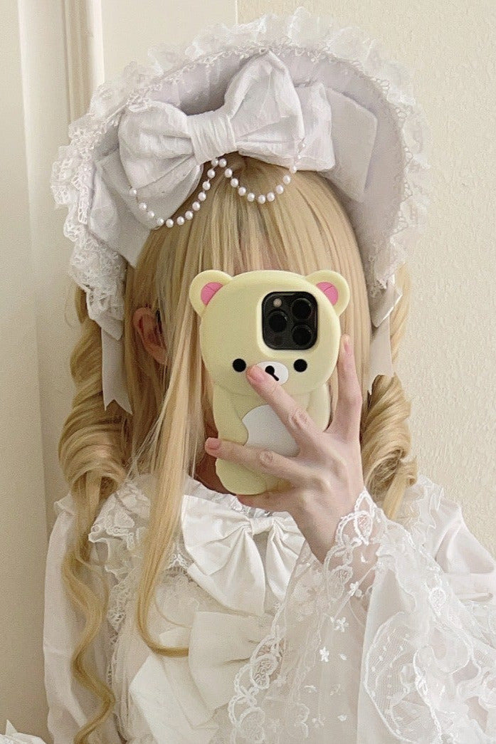 [pre-order] White Sugar Doll Princess Sleeve Suspender Dress Suit + Bonnet Hat