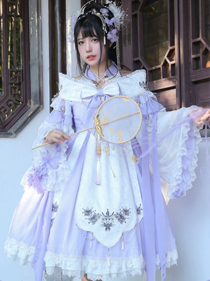 Ribbon Chinese-style Sweet Antique Lolita Suspender Dress