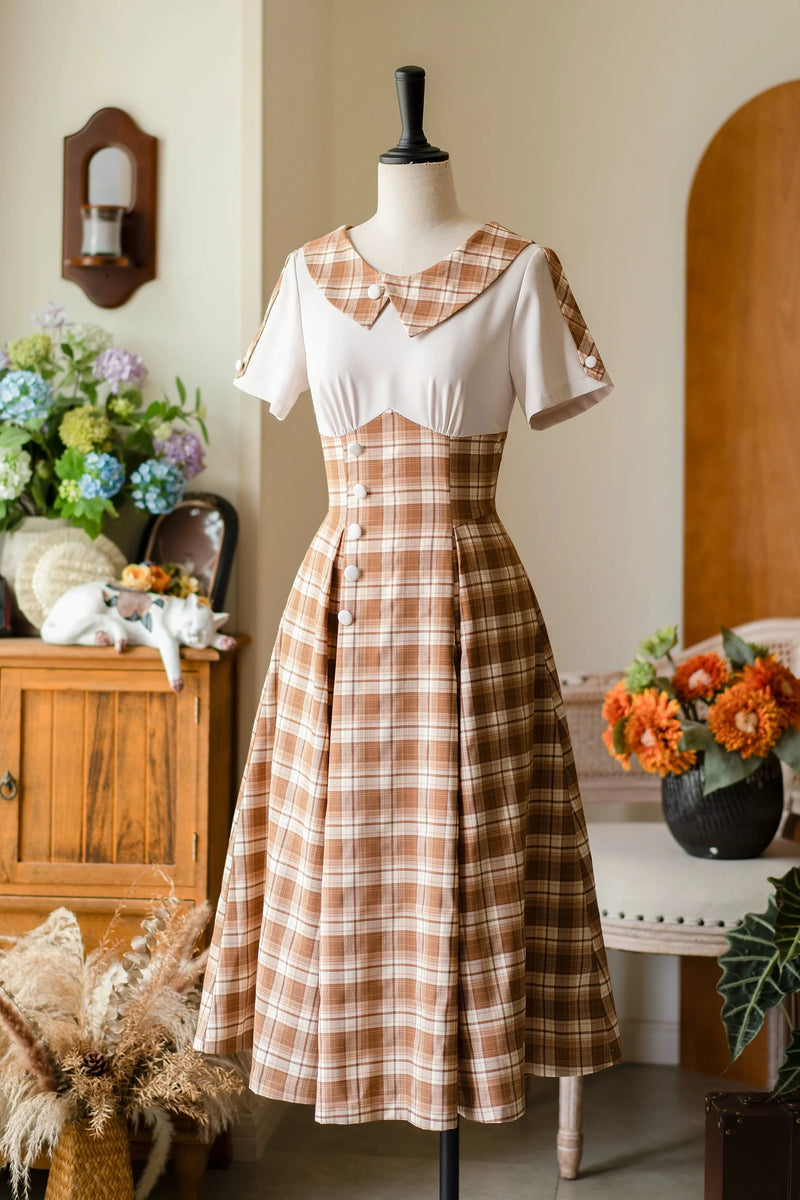 Retro Plaid Lolita Dress