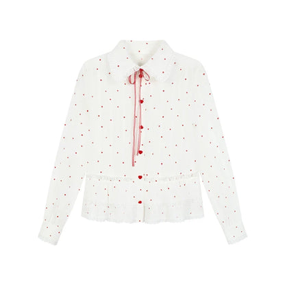 Gardenia Whispering Lace Blouse + Polka Dot Skirt