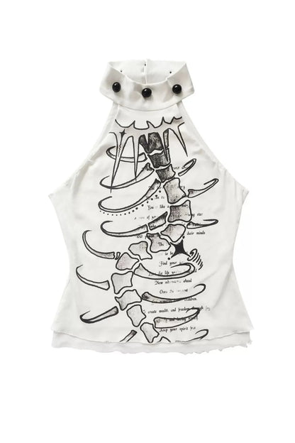 Y2k Sleeveless High Neck Top