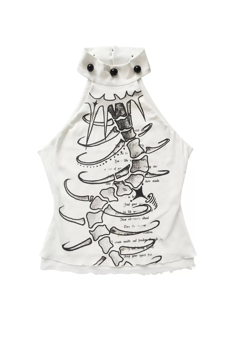 Y2k Sleeveless High Neck Top