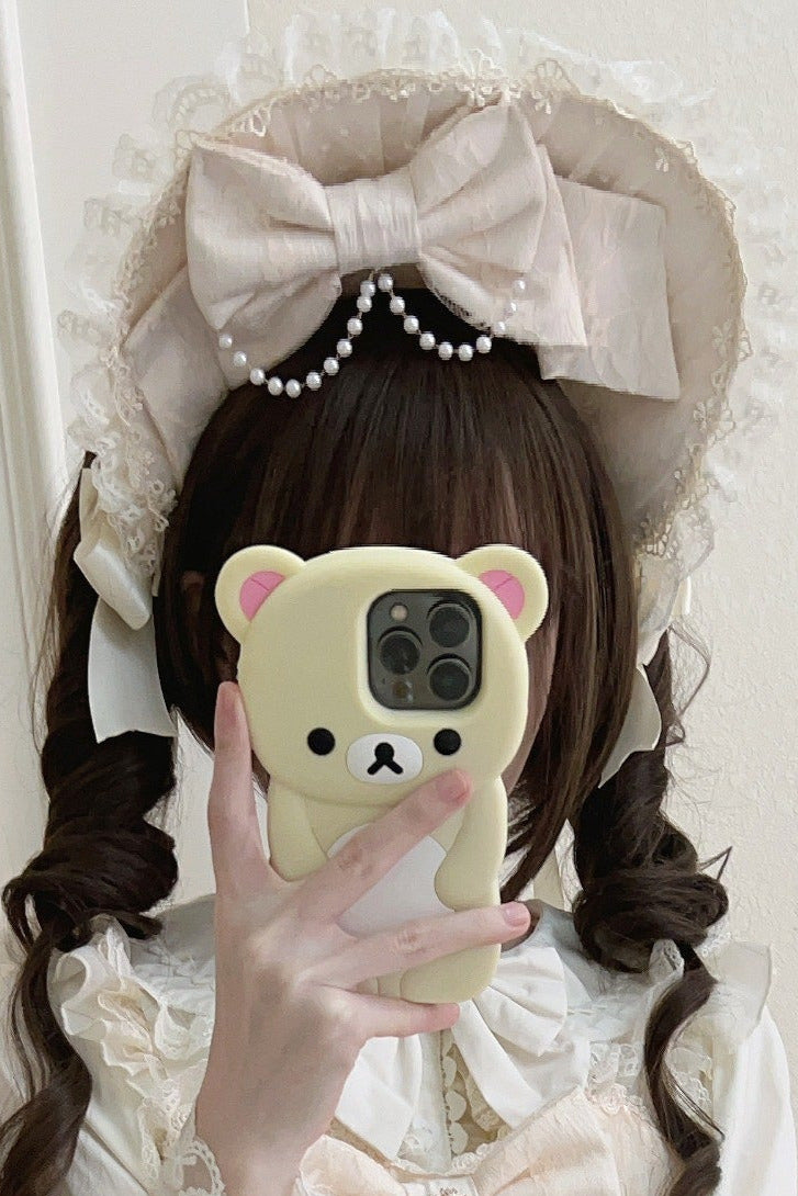[pre-order] White Sugar Doll Princess Sleeve Suspender Dress Suit + Bonnet Hat