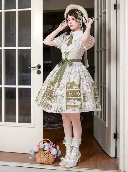 Green Retro Girl Lolita Dress