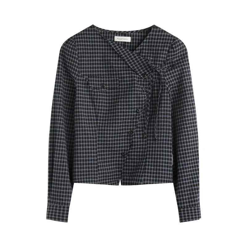 Y2k Small Checkered Shirt + Skirt