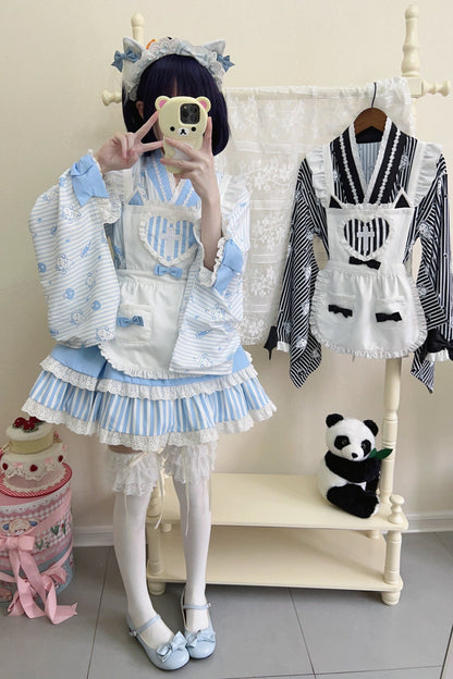 Medical Japanese Style Maid Stripe Lolita