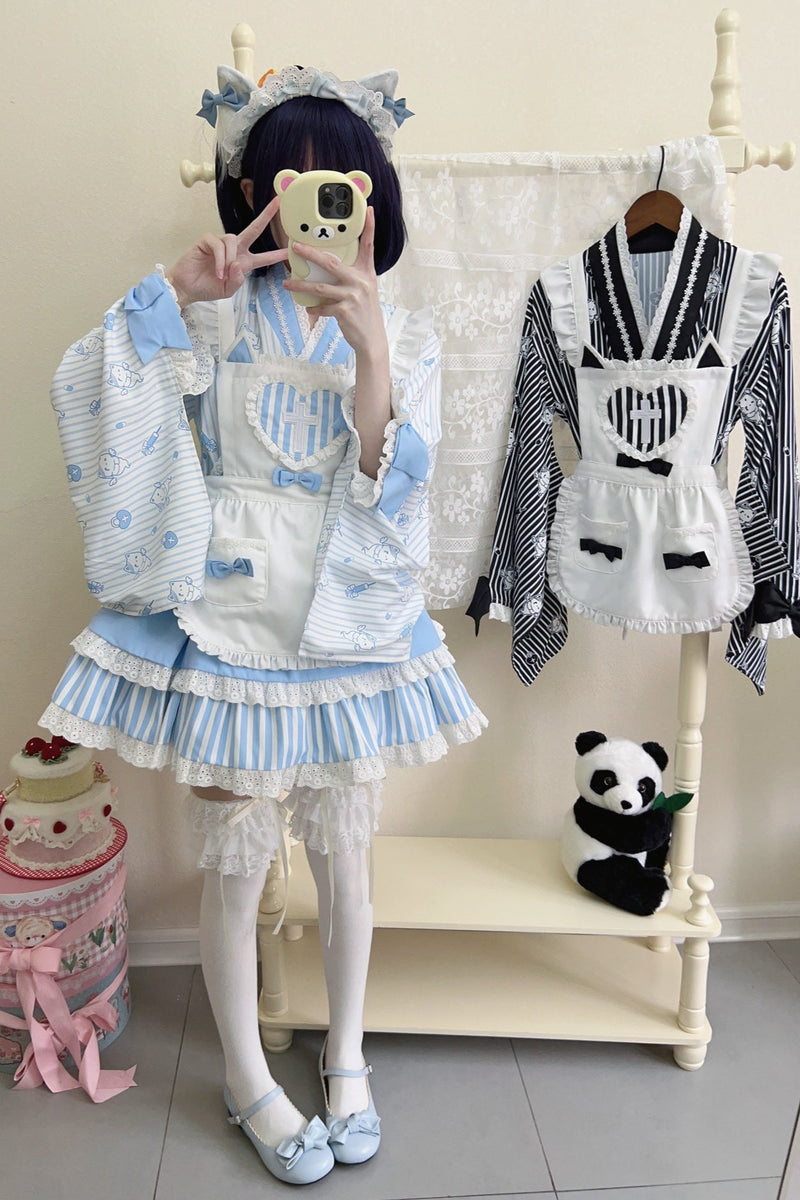 Medical Japanese Style Maid Stripe Lolita