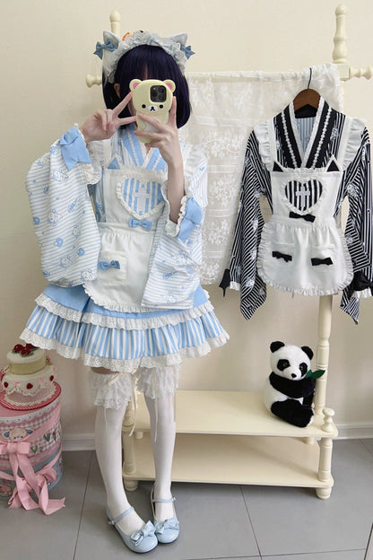 Medical Japanese Style Maid Stripe Lolita