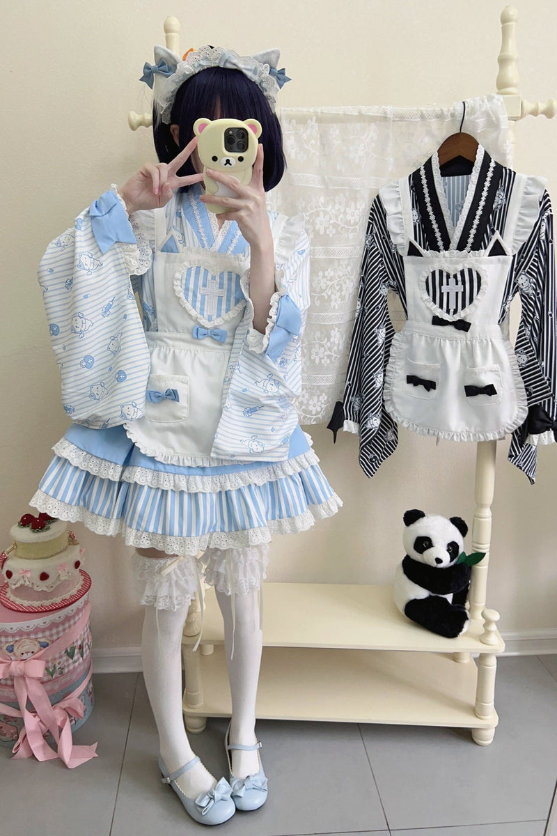 Medical Japanese Style Maid Stripe Lolita