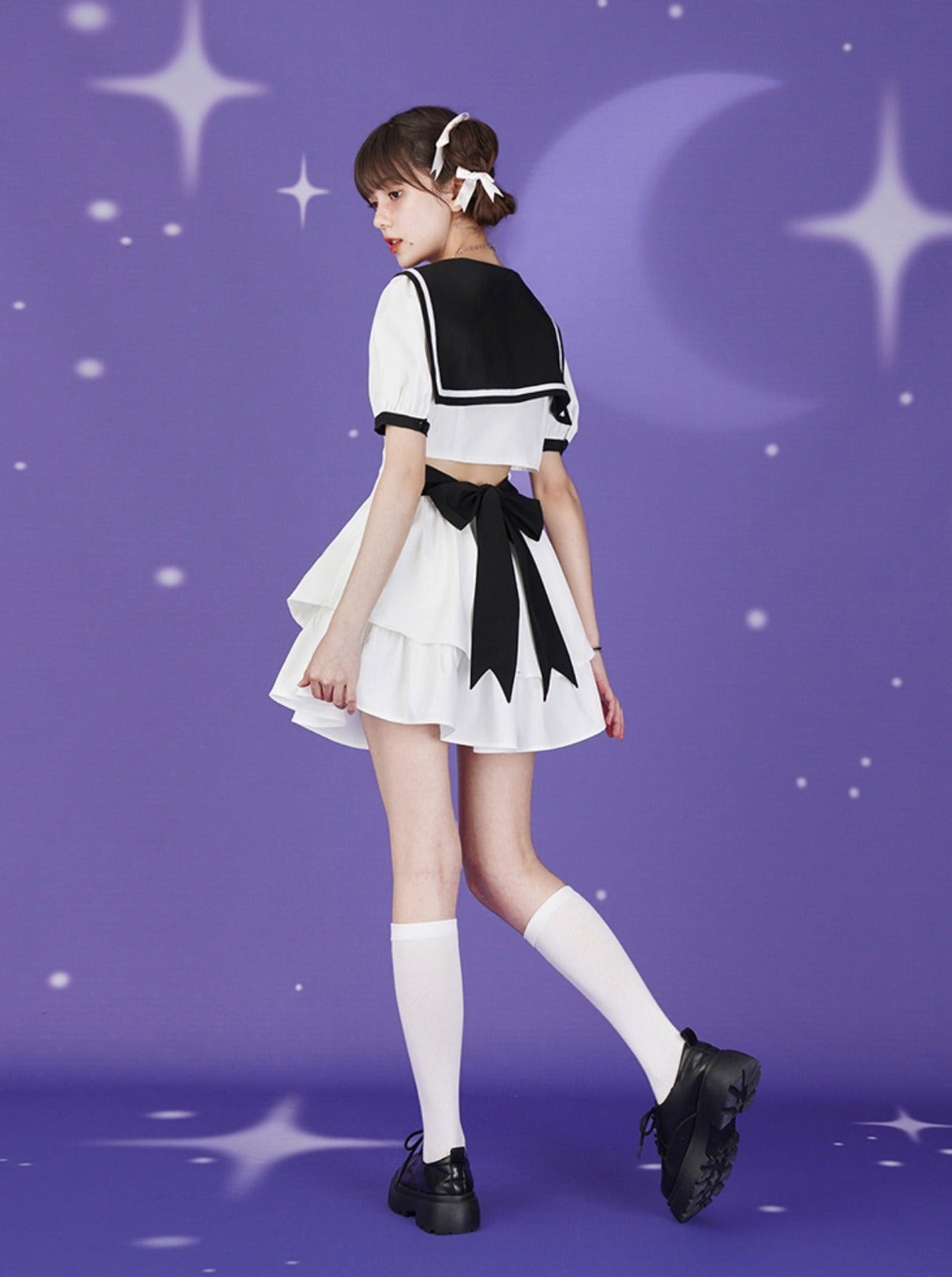 Sailor Collar Pumpkin Pants Set
