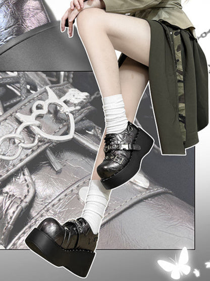 Devil Trap Punk Gothic Lolita Round Toe Platform Shoes