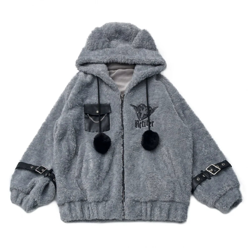 Patchwork Fur Hooded Coat + Pants + Shirt + Skirt + Leg Warmers