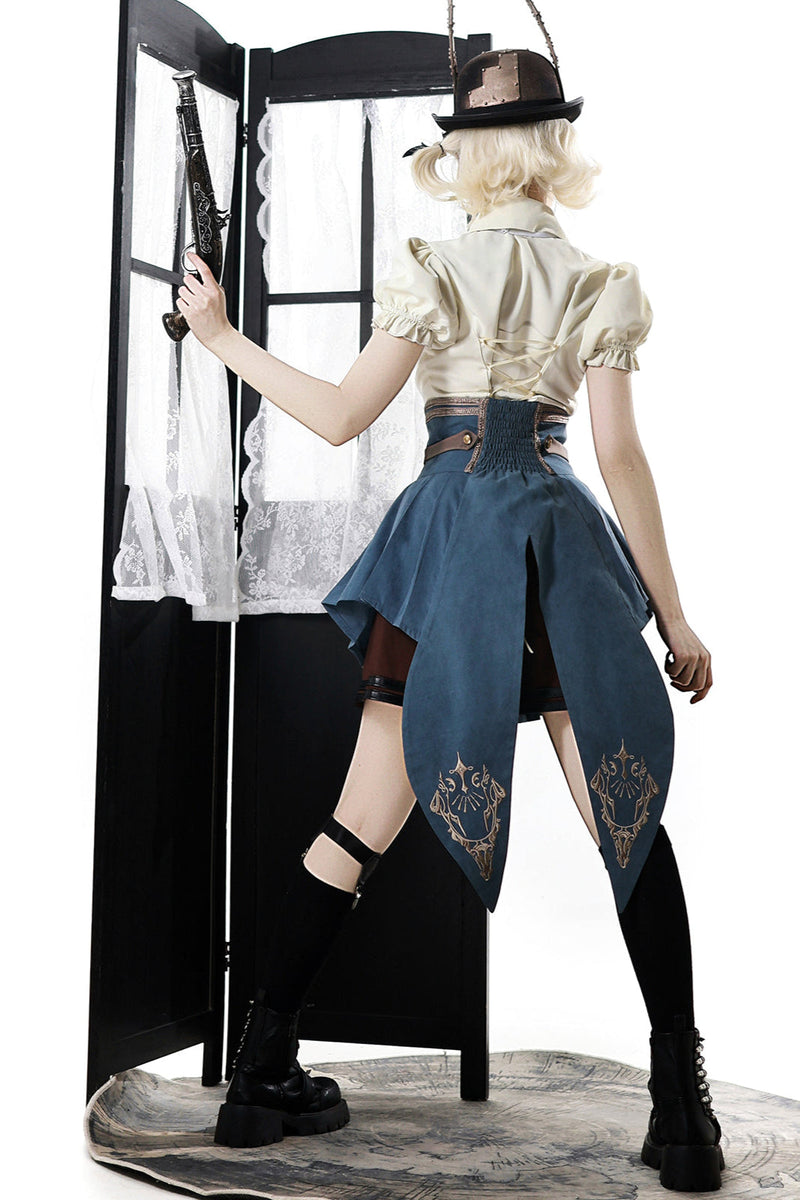 [reservations] British-style Collegiate Shirt + Skirt + Belt