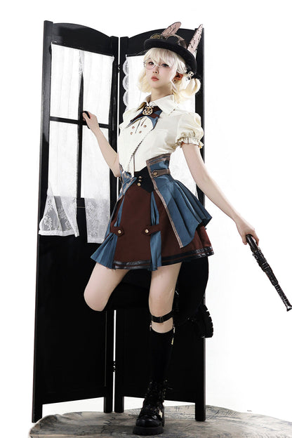 [reservations] British-style Collegiate Shirt + Skirt + Belt