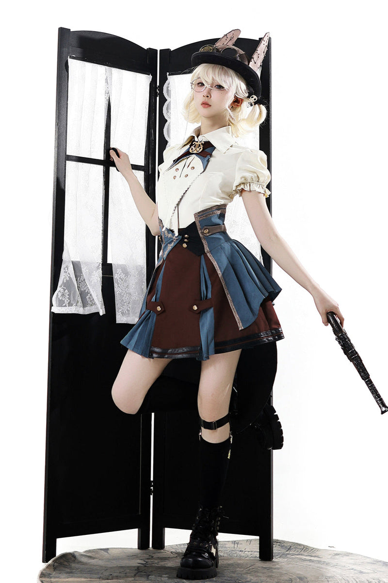 [reservations] British-style Collegiate Shirt + Skirt + Belt