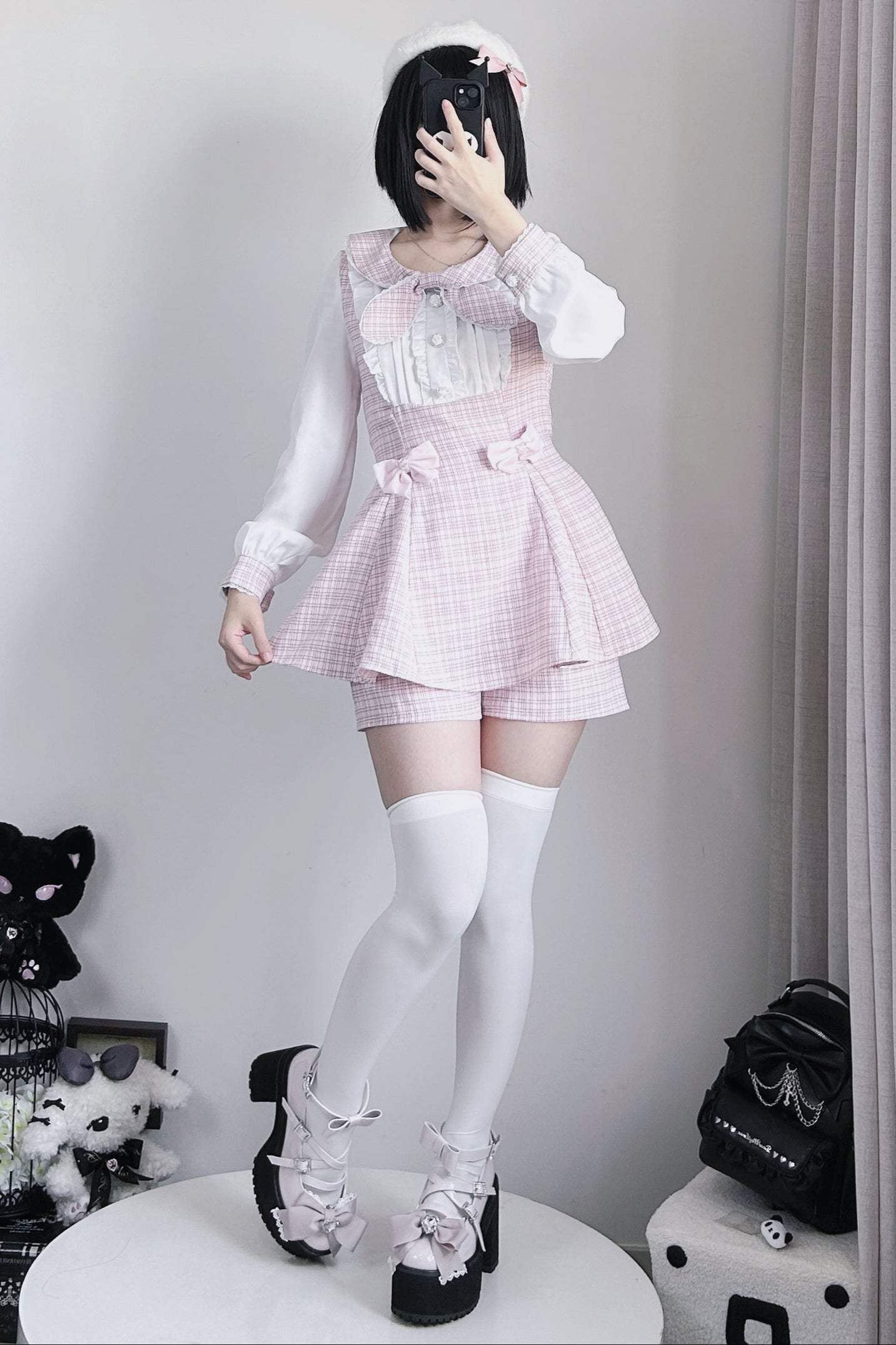Ribbon Tie Long Sleeve Fragrance Suit