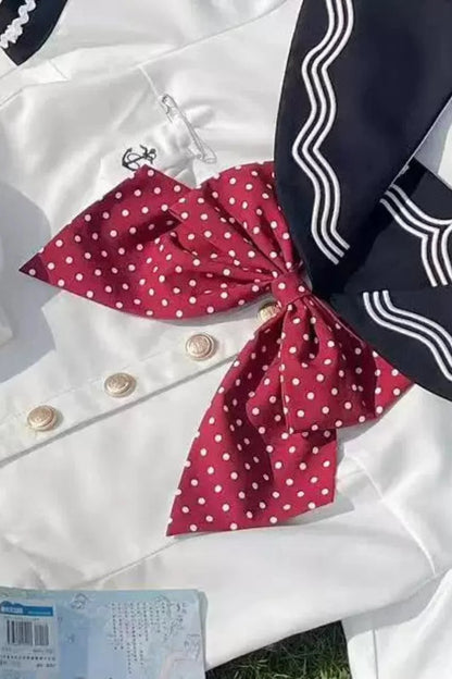 Summer Sea Sailor Top + Skirt + Ribbon Accessory